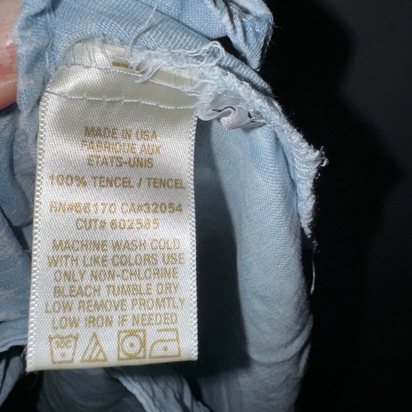 EUC Anthropologie Cloth & Stone Tercel Chambray Denim Geo Shirt Dress Size Large - Picture 5 of 7